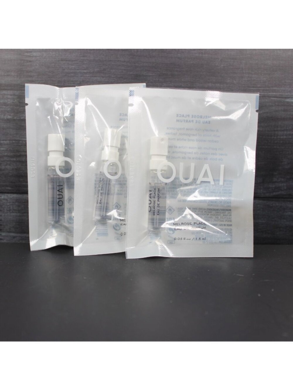 OUAI Melrose Place Eau De Parfum 0.05 Fl Oz 1.5 mL Spray Sample 3 Pack Sealed